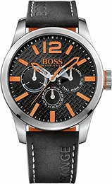 Herren Multi Zifferblatt Quarz Armbanduhr mit Lederarmband