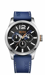 Herren Analog Quarz Armbanduhr mit Silikonarmband