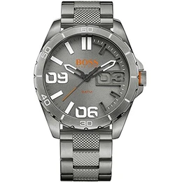 Orange Herren-Armbanduhr Berlin Analog Quarz Edelstahl beschichtet 1513289