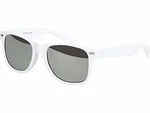 Balinco Sonnenbrille UV400 CAT 3 CE Rubber mit Federscharnier für Damen & Herren weiß/silber