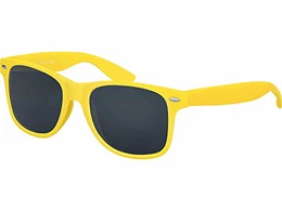 Sonnenbrille UV400 CAT 3 CE Rubber - mit Federscharnier für Damen & Herren (gelb - smoke)