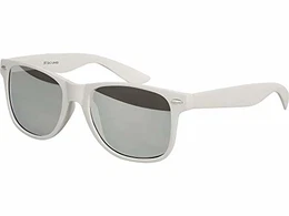 Sonnenbrille UV400 CAT 3 CE Rubber - mit Federscharnier für Damen & Herren (lichtgrau - silber verspiegelten)