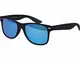 Balinco Sonnenbrille UV400 CAT 3 CE Rubber - mit Federscharnier für Damen & Herren (schwarz - blau verspiegelt)