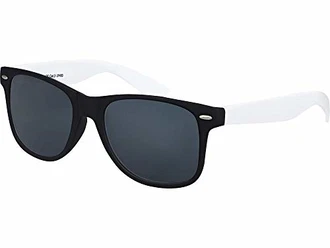 Balinco Sonnenbrille UV400 CAT 3 CE Rubber mit Federscharnier für Damen & Herren weiß/schwarz