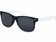 Balinco Sonnenbrille UV400 CAT 3 CE Rubber - mit Federscharnier für Damen & Herren (weiß/schwarz - smoke)