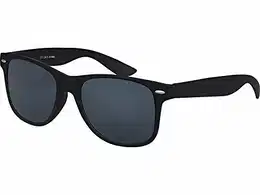 Hochwertige UV400 CAT 3 CE Nerd Sonnenbrille matte Rubber Retro Vintage Unisex Brille mit Federscharnier für Herren & Damen (Schwarz - Smoke)