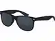 Balinco Hochwertige UV400 CAT 3 CE Nerd Sonnenbrille matte Rubber Retro Vintage Unisex Brille mit Federscharnier für Herren & Damen (Schwarz - Smoke)