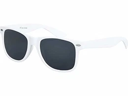 Sonnenbrille UV400 CAT 3 CE Rubber - mit Federscharnier für Damen & Herren (weiß - smoke)