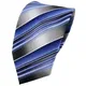 TigerTie Designer Krawatte in blau hellblau silber anthrazit grau gestreift - Tie Binder