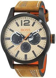 Hugo BOSS Paris Herren-Armbanduhr Chronograph Quartz mit braunem Leder Armband 1513237