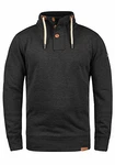 !Solid TripTroyer Herren Sweatshirt Pullover Troyer Pulli Mit Stehkragen Und Knopfverschluss Dark Grey Melange