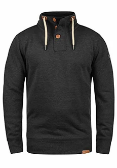 !Solid TripTroyer Herren Sweatshirt Pullover Troyer Pulli Mit Stehkragen Und Knopfverschluss