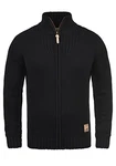 !Solid Poul Herren Strickjacke Cardigan mit Stehkragen Black