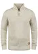 Solid SDPetro Herren Strickpullover Troyer Grobstrick Pullover mit Troyerkragen Rippbündchen Label-Details Baumwollmischung Regular fit, Größe:S, Farbe:Oyster Grey (8215)