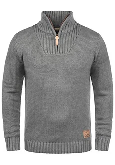 !Solid Herren Winter Pullover Troyer Petro Grau Melange (8236)