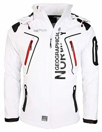 Techno Softshelljacke Herren Kapuze abnehmbar, Weiß, M