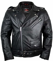 Lederjacke Rockerjacke Rocker Punk Motorradjacke Western Highway Rockabilly (XL)