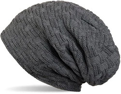 styleBREAKER Feinstrick Beanie Mütze Unisex (04024058) Dunkelgrau (04024058)
