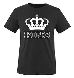 Comedy Shirts - King - Krone II - Herren T-Shirt - Schwarz/Weiss Gr. M