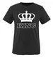 Comedy Shirts - King - Krone II - Herren T-Shirt - Schwarz/Weiss Gr. M