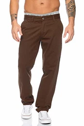 Herren Designer Chino Stoff Hose Chinohose Regular Fit Herrenhose W29-W40 RC-2083 [RC-2083 - Braun - W32 L32]