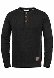 !Solid Terrance Herren Strickpullover Black