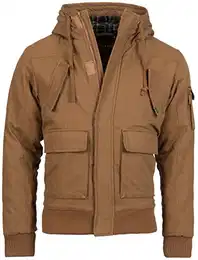 Herren gefütterte Winterjacke der Marke Young & Rich Jacke Parka Bomberjacke Vintage in der Farbe Braun S
