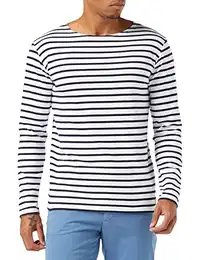 Herren Marinière Houat Héritage Homme T-Shirt, Mehrfarbig (400 Weiß/Navire 400/Weiß/Schiff), M
