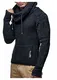Leif Nelson Herren Strick-Pullover Strick-Pulli mit Schalkragen Moderner Woll-Pullover Langarm-Sweatshirt Slim Fit LN5060 Schwarz Medium