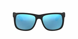 0RB4165 Justin Classic Sonnenbrille Large (Herstellergröße: 55), Schwarz (Gestell: Schwarz, Gläser: Blau Verspiegelt 622/55)