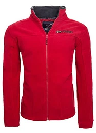 warme Herren Fleece Winter Übergangs Jacke Outdoor Sweat [GeNo-8-Rot-Gr.M]