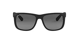Unisex Justin Sonnenbrille, Schwarz Gummi / Graue Gradient, 55 mm EU