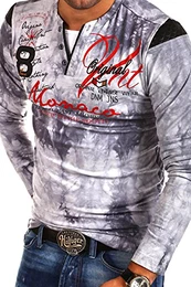MT Styles 2in1 Longsleeve P-Monaco Blau R-0760 [Grau,