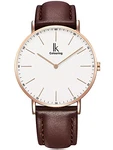 Alienwork Herren Damen Armbanduhr Quarz Ultra-flach Slim-Uhr Marineblau/Blau