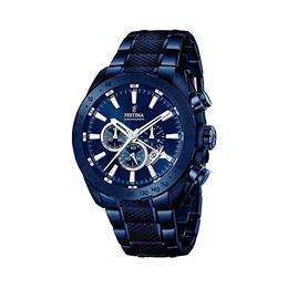 Herren Chronograph Quarz Uhr mit Edelstahl beschichtet Armband F16887/1