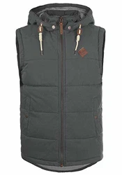!Solid Dry Herren Steppweste Outdoor Weste Mit Kapuze Und Stehkragen Dark Grey