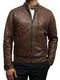 BRANDSLOCK Herren Lederjacke mit Lammnappa Leder Braun