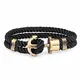 PAUL HEWITT Anker Armband Herren PHREP - Anker Armband Nylon (Schwarz), Segeltau Armband Männer mit Anker Schmuck aus Messing