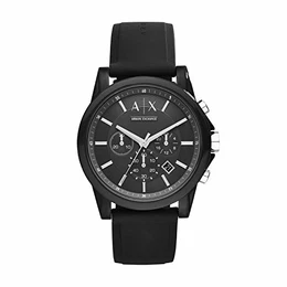 Herren Chronograph Quarz Uhr mit Silikon Armband AX1326