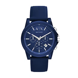 Unisex Chronograph Quarz Uhr mit Silikon Armband AX1327