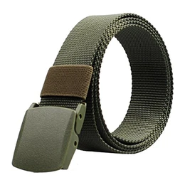 ALAIX Verstellbarer Gürtel mit Kunststoffschnalle, Nylongewebe, 4 cm breit, Militäroptik - Einheitsgröße - Olive