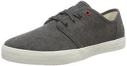 Herren Newport Bay Canvas Plain Sneakers, Schwarz (Black Washed), 43.5 EU