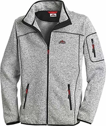 Stubai - Strick Fleecejacke Herren/Strickjacke mit Fleece Innenseite für Outdooraktivität, Strick Fleece Jacke mit Stehkragen und Reißverschluss (Farbe: Grau, Größe: M - 3XL)
