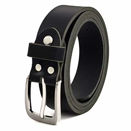 ® Gürtel Herren Ledergürtel aus Büffelleder für Männer Jeans Anzug Echtleder Schwarz 30mm breit kürzbar #GSw300801 (Bundweite 100cm)