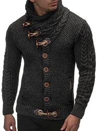 Herren Strickjacke Schalkragen Slim Fit Winter-Freizeit-Jacke Sommer Moderne Männer Pulli Grobstrick Sweatjacke Langarm Herren schwarzer Hoodie-Pullover, Anthrazit, M