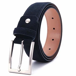 Ground Mind Gürtel aus Veloursleder für Herren Gr. 102 cm, marineblau