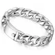 Flongo Herrenkette Männer Panzerkette, Edelstahl Armband Armreif Link Handgelenk Silber Glänzend Polished Poliert Panzerkette Kette Verstellbar Einstellbarer Verschluss Top Qualität Herren-Accessoire