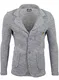 Reslad Herren-Sakko Sportlich Jakett Anzug Jacke Slim Fit Freizeit Blazer-Herren RS-1421 Grau M