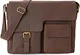 LEABAGS Boston Leder-Umhängetasche I Laptoptasche bis 13 Zoll I Messenger Bag aus echtem Büffel-Leder im Vintage Look I Schultertasche I Ledertasche I Arbeitstasche I 38x11x31 cm (Muskatnuss)