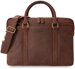 Istanbul Umhängetasche aus echtem Büffel-Leder im Vintage Look I Laptoptasche bis 16 Zoll I Business Tasche I Ledertasche I Schultertasche I Aktentasche I 40x31x12cm